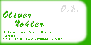 oliver mohler business card